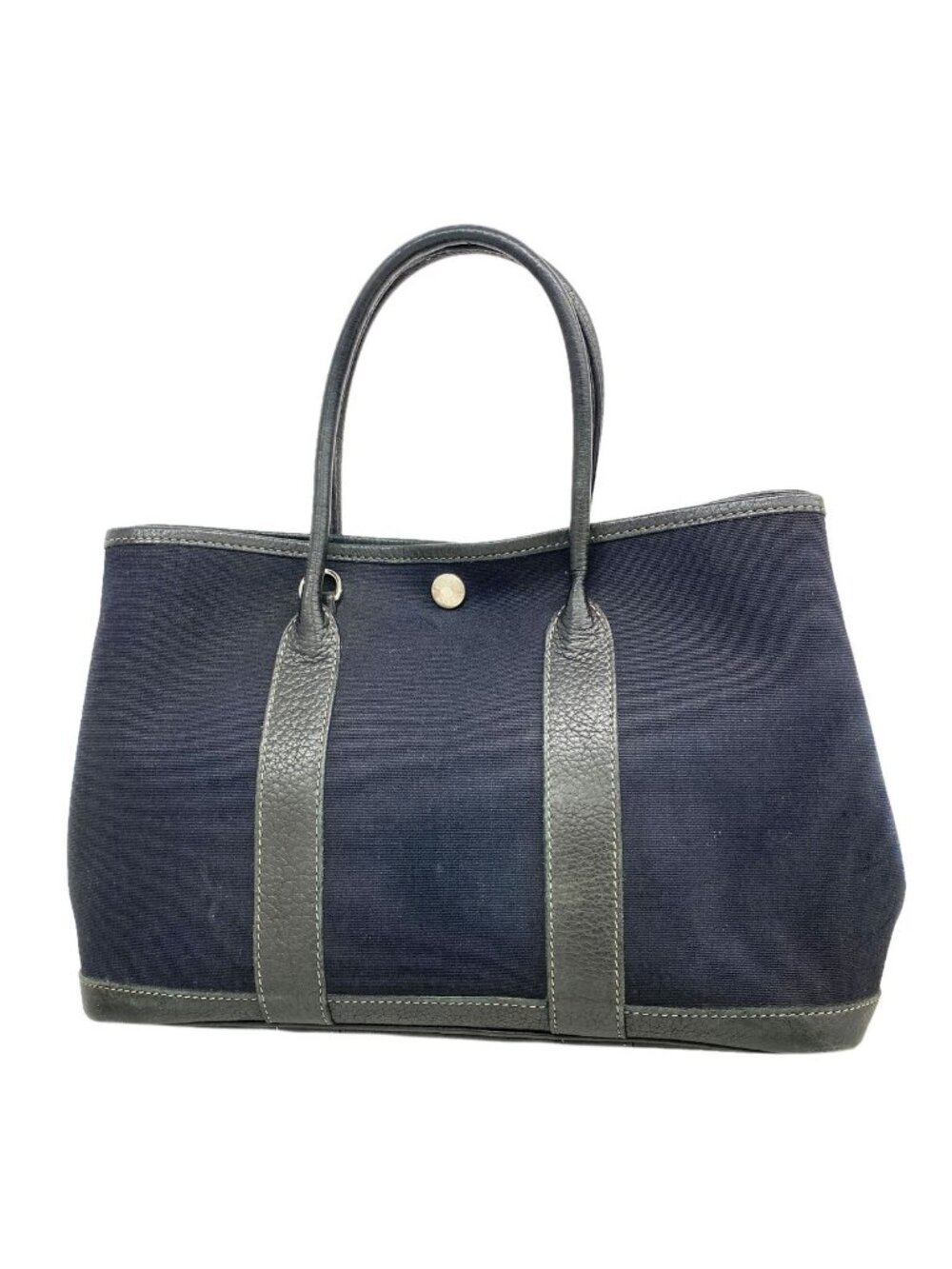 Hermes Tote Garden Party TPM Toile Officier Black Gold